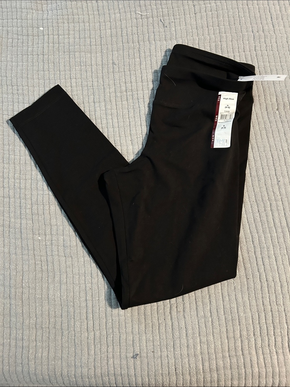 Time and Tru Black High-Rise Kids Leggings